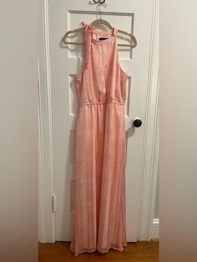 Banana Republic Women’s Size Small Orange & White Maxi Dress -